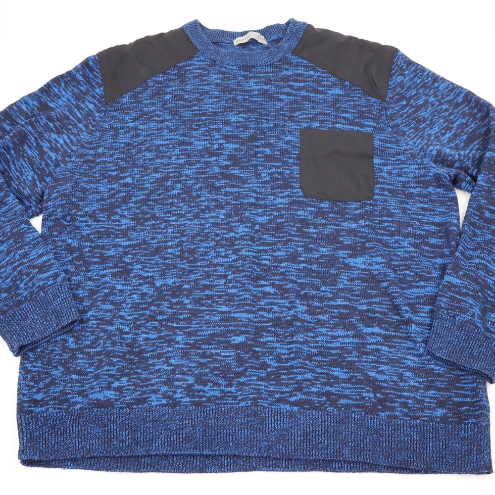 Icebreaker Sweater Mens‎ XXL Blue Space Dye 100% Wool Tactical Shoulder Patch